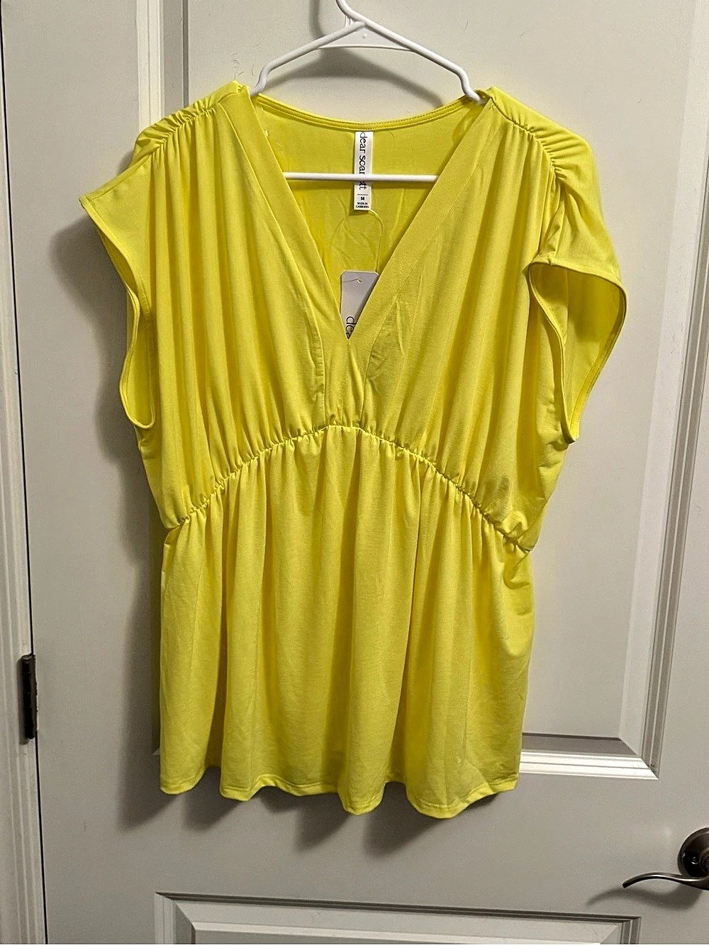 Dear Scarlett Yellow Blouse Size Medium NWT
